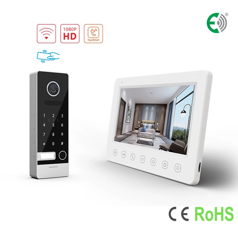 4-Wire WiFi 7" HD Home Security Interphone Door Bell Video Doorphone