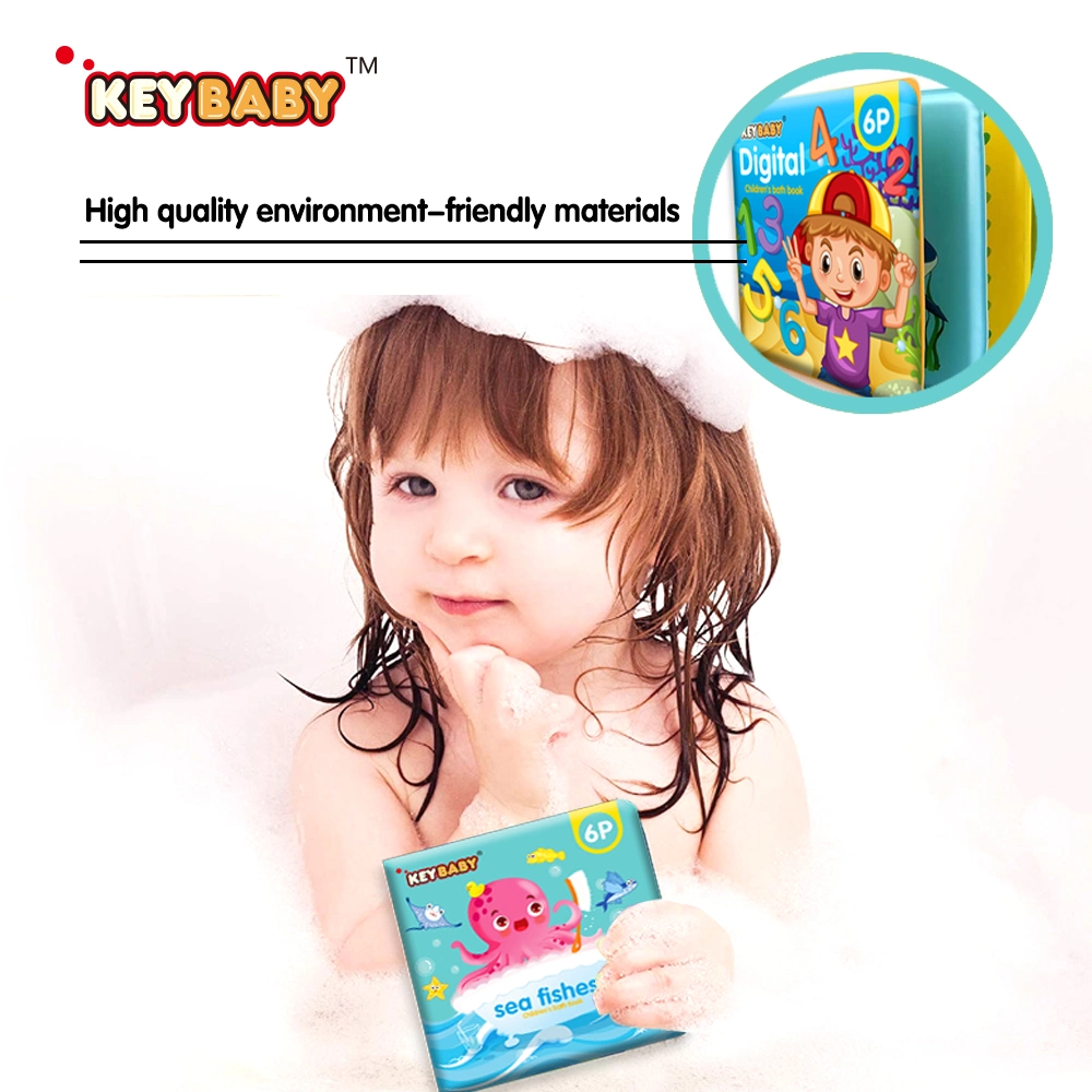 Keybaby PVC Waterproof Soft Bath Book for Kids Baby Early Learning Children Educational Toys