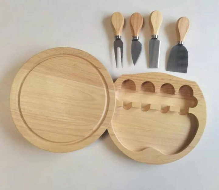 Kitchen Wood Handle Wood Box Cheese Knife Set of 4 Pieces