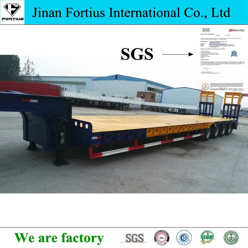 2 Axle 3 Axle 60ton 80 Ton Heavy Duty Gooseneck Low Loader/Lowbed/ Lowboy Low Bed Trailer Truck Semi Trailers for Excavator Transport