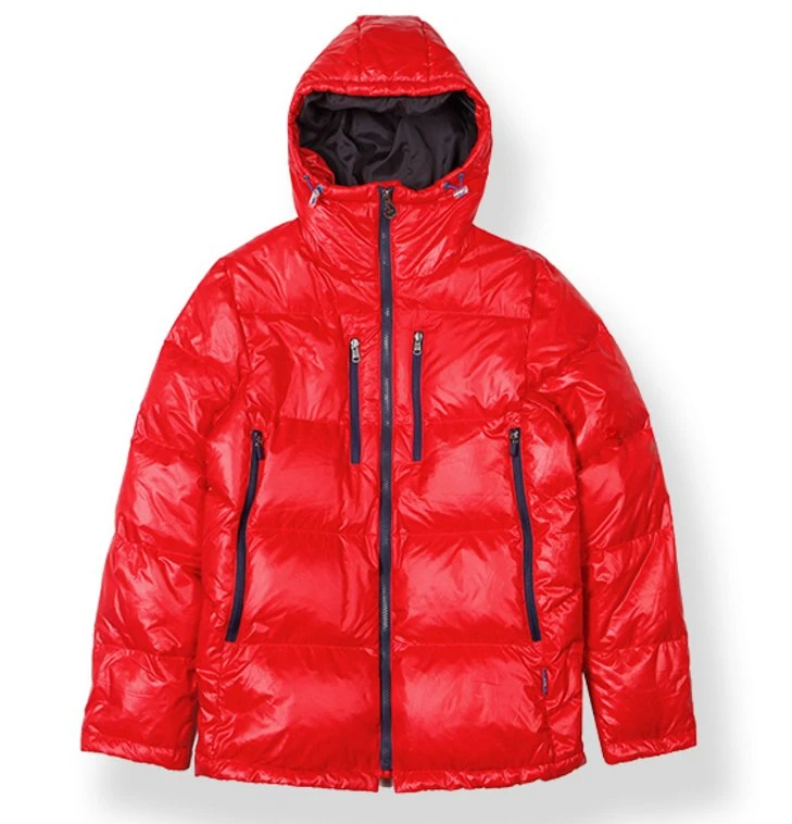 Outdoor Multi Zipper Decoration Red Winter Down Jacket