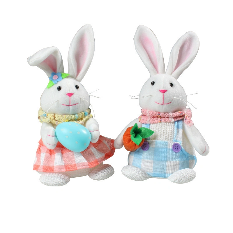 Páscoa Standing Rabbit brinquedos Cartoon cute Report Egg radish Luminous Ornaments do Desktop do coelho