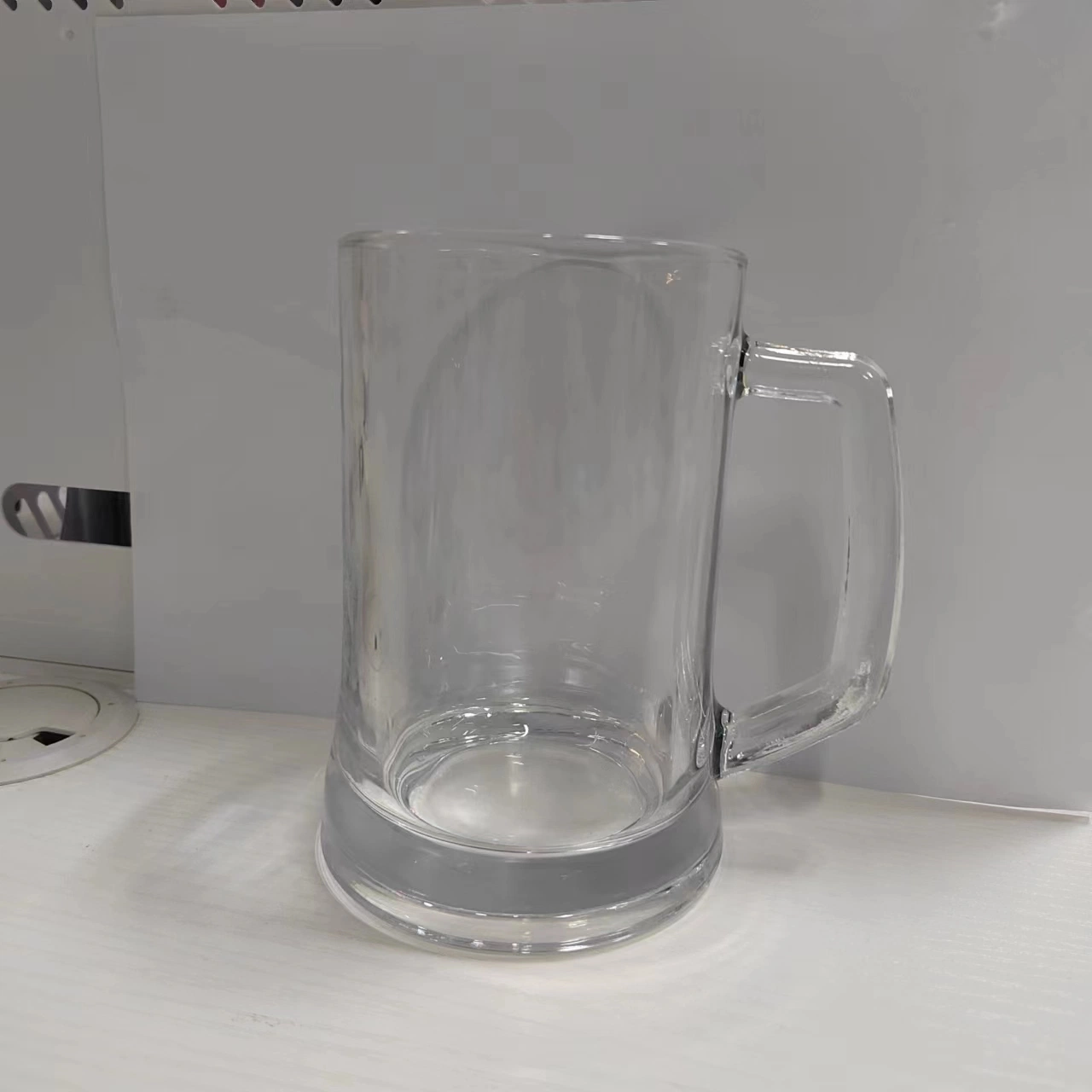 Cerveza clásica Espesque tazas de vidrio resistentes irrompibles con mango cerveza Steins Soft Drinks Copa de vidrio con diseño de calcomanía personalizado