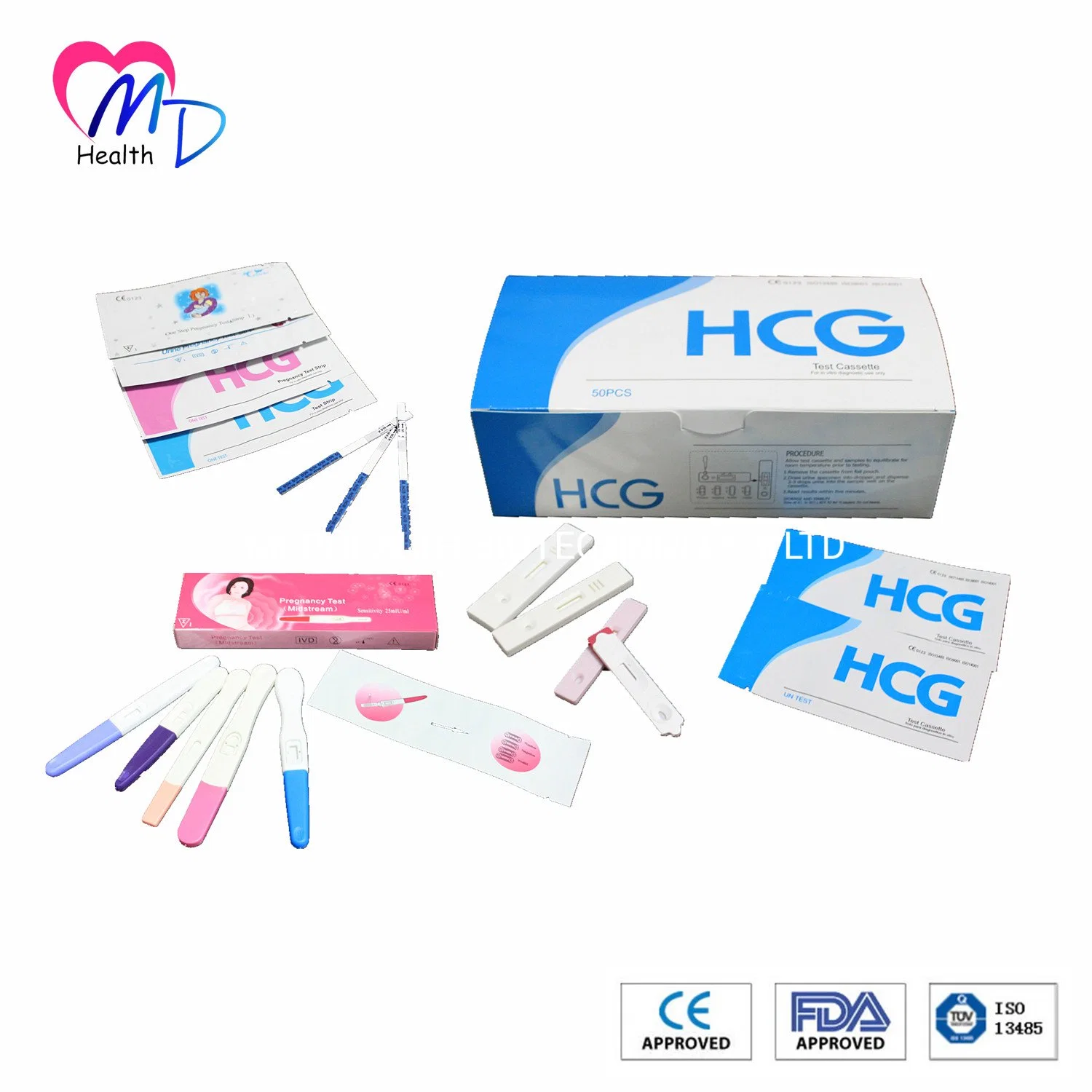 Women Pregnant Self Testing Rapid HCG Pregancy Strip Test with CE & FDA