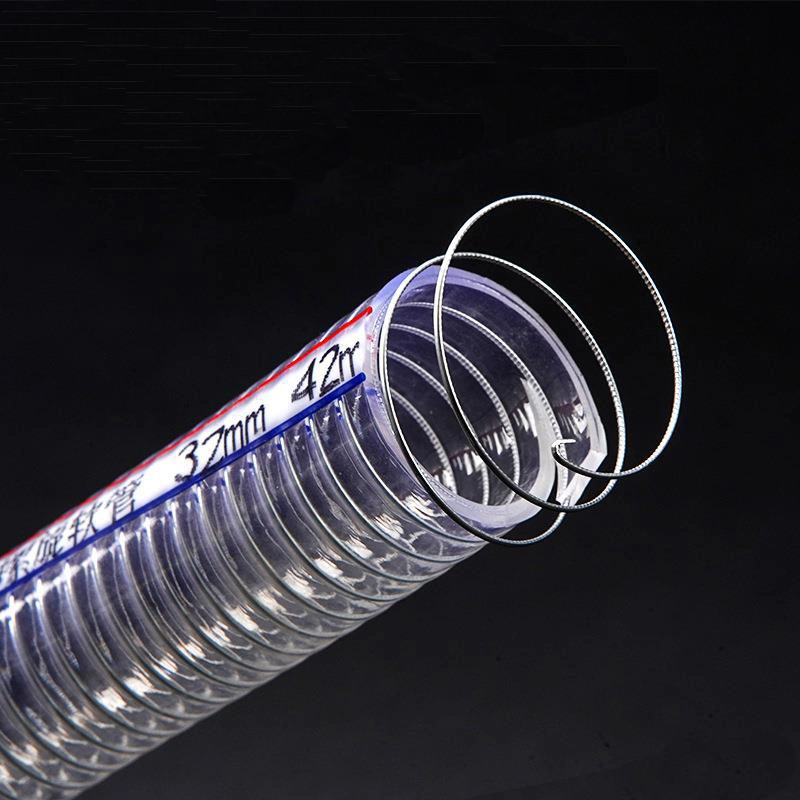 Plastic Reinforced Pipe High Temperature Resistance PVC Spiral Steel Wire Hose