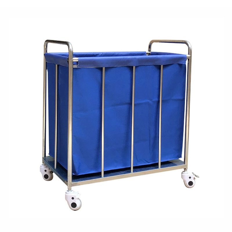 Duty Large Trash Tub Capacity Heavy Hospital Laundry Carts Plastic Laundry Trolley for Warehouse Cleaning Supply