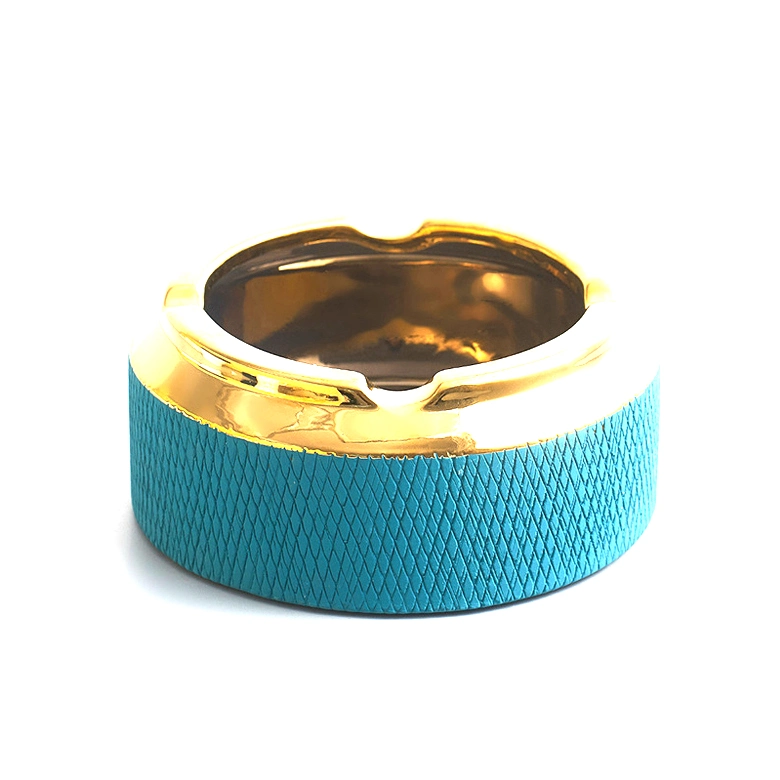 European Modular Light Luxury Ins atmósfera simple Cerámica Golden Ashtray