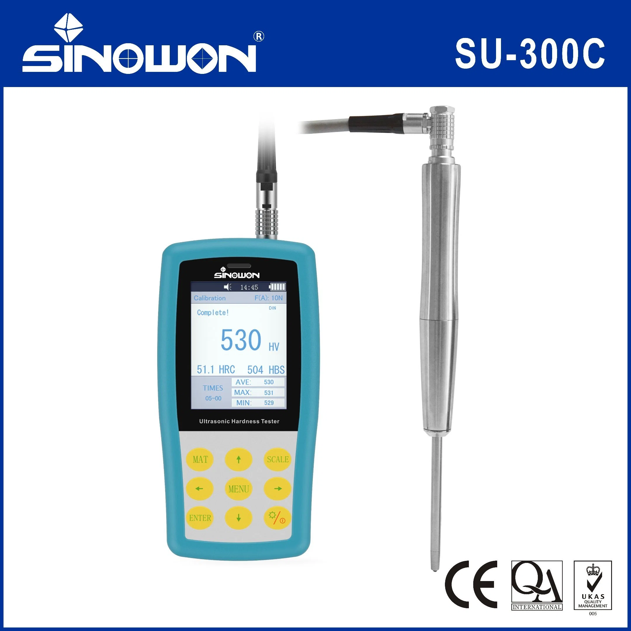 Manual Portable Ultrasonic Durometer with Lengthened Probe (SU-330C)