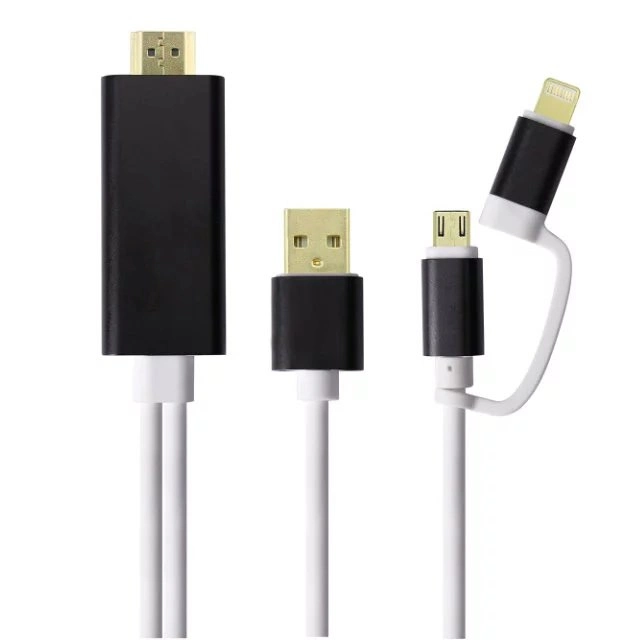 2 in 1 Micro USB Lightning auf HDMI Konverter