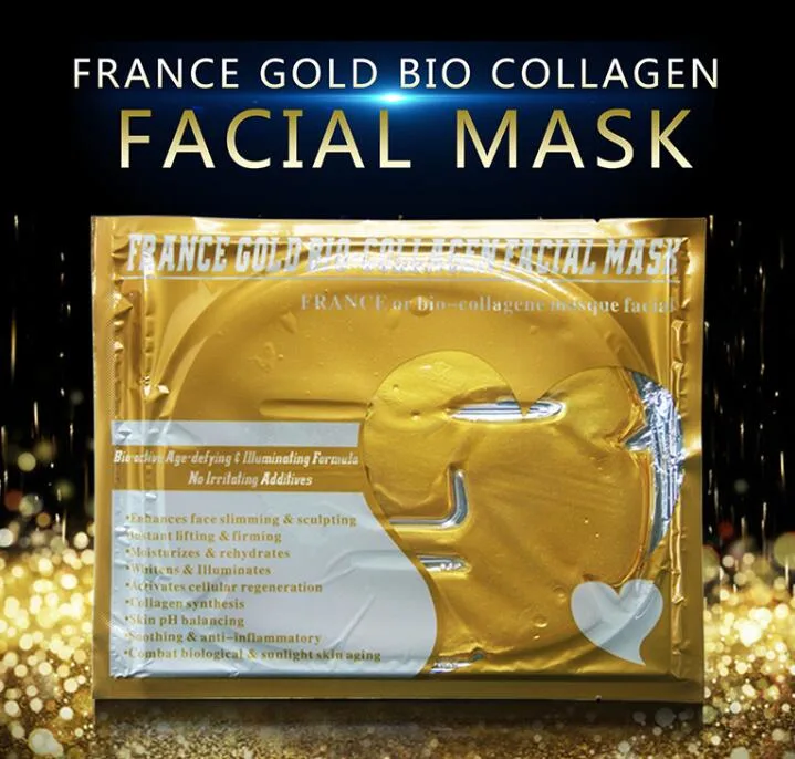 Golden Facial Mask Sheet Collagen Gold Anti Wrinkle Face Mask Bio-Collagen Facial Mask 60g