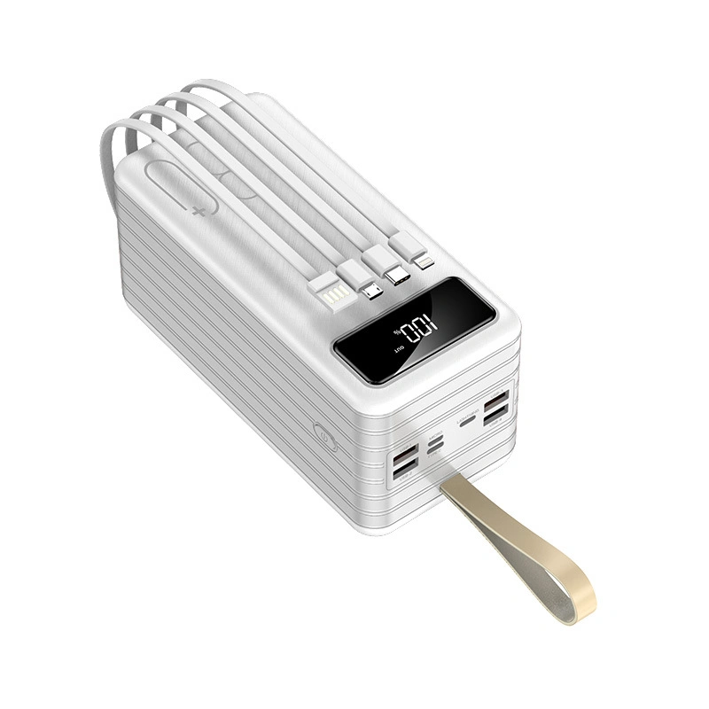 Carregamento rápido de 60000 mAh a grande capacidade vem com três linhas Para transportar a potência móvel de gama para exterior