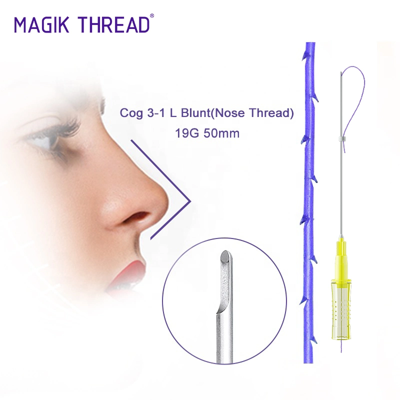 Subproceso de Magik Pdo de rosca de elevación 19g Cog 3-1 L cánula nasal sutura médicos Cara Cog la rosca con la aguja