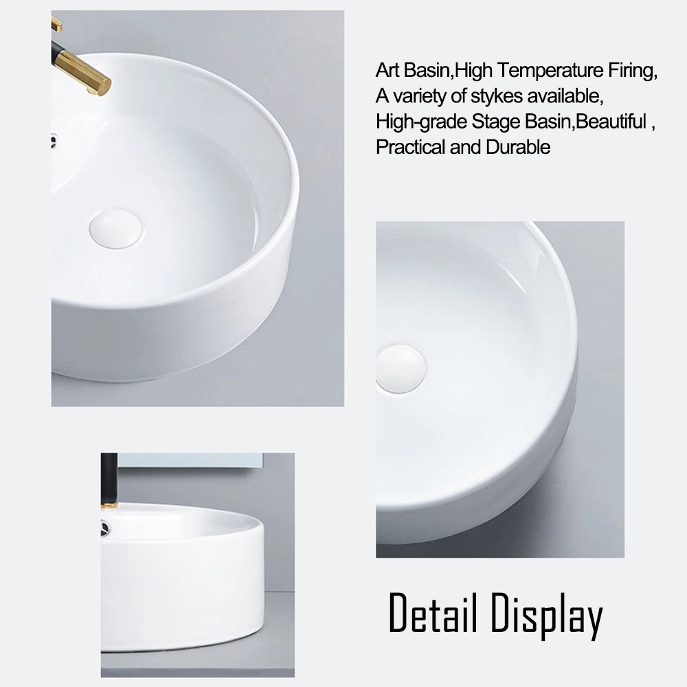 Aquacubic High quality/High cost performance Factory Price Fashionable Round Bathroom Ceramic Countertop Wash Basin