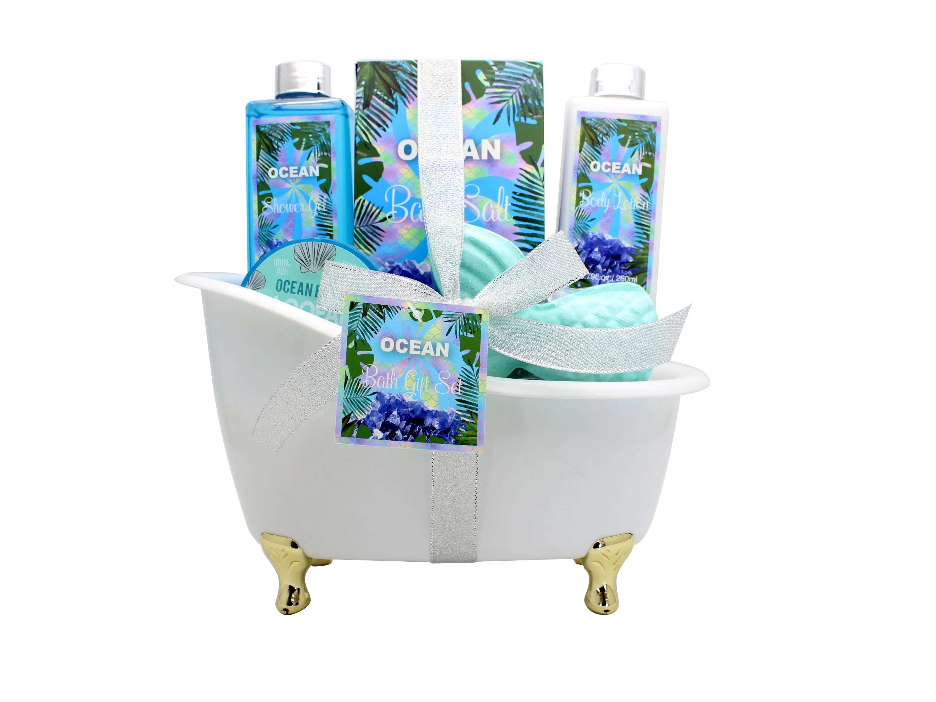 Factory OEM Ocean Series Personal Care Set Body Lotion Bubble Bath Body Scrub Bath Salt