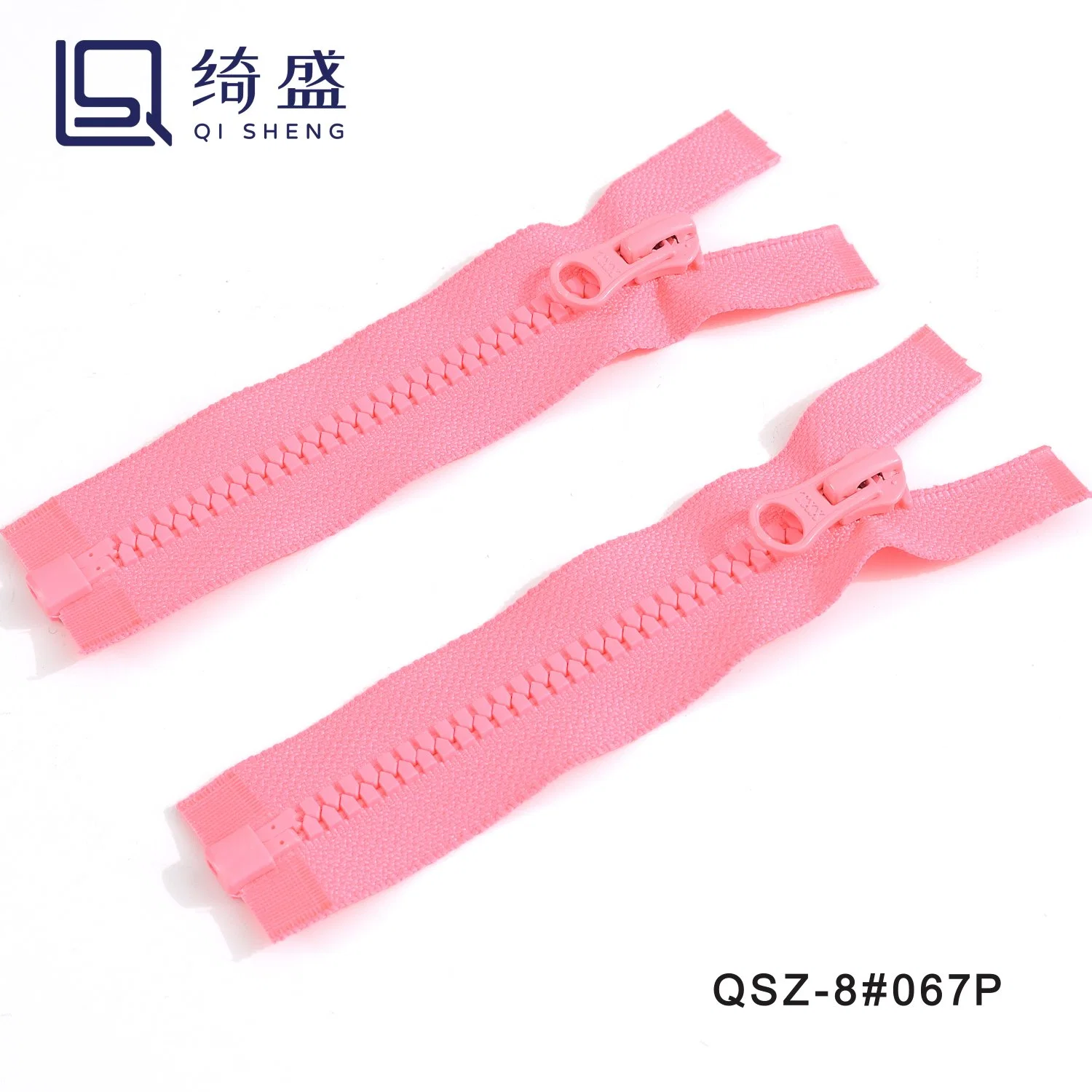 High quality/High cost performance  8# Plastic Zipper with High quality/High cost performance  Pull Tab/Plastic Zipper/ Resin Zipper/Two Colors of Fabric Zipper