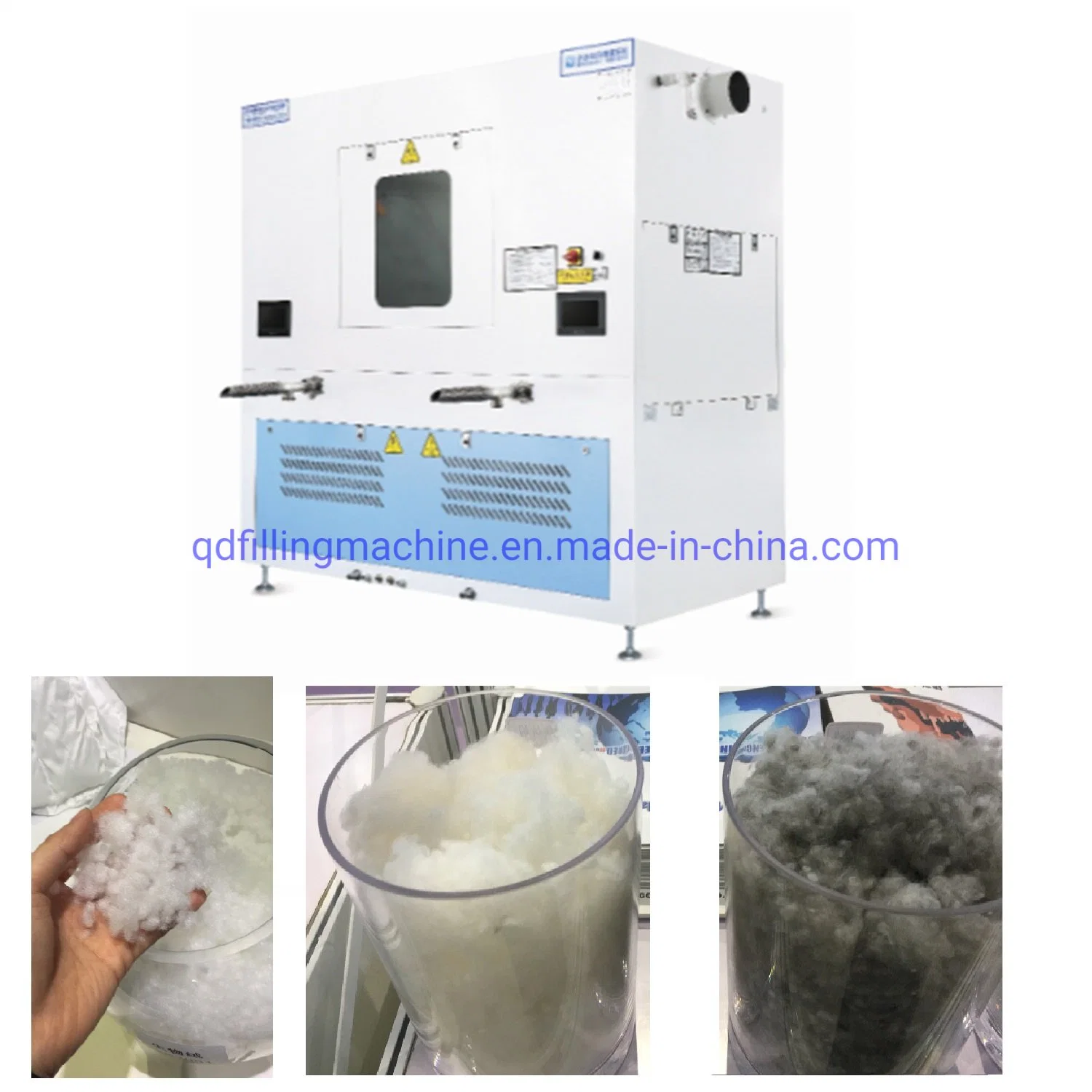 Pearl Cotton/Duck Down/Real Down/Fake Down/Ball Fiber/Polyester Fiber/Short Fiber Light Down Jacket Filling Machine with 2 Pipes 8 Scales