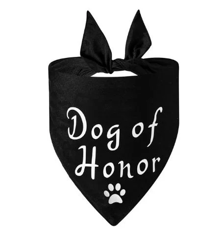 2022 High Quality Cross-Border Dog Bandana Wedding Banquet Black Suit Dog Saliva Towel Dog Head Scarf