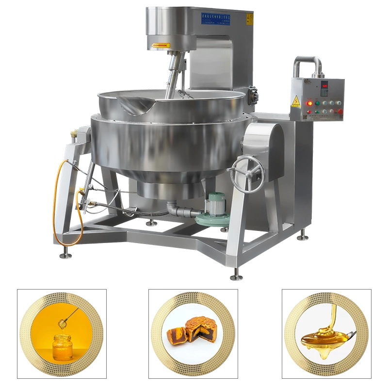 China Big Industrial Commercial Automatic Multi Planetary Tilting Curry Chili Bean Paste Mixing Making Electric Gas Steam Fresh Herbs Stuffing Food Cooker