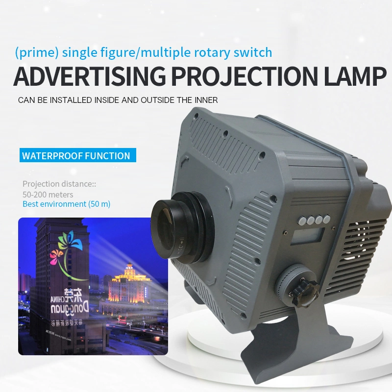 Projecteur de logo Gobo LED extérieur avec verre Gobo gratuit, étanche IP66, lumière de projection de 200W pour la publicité.