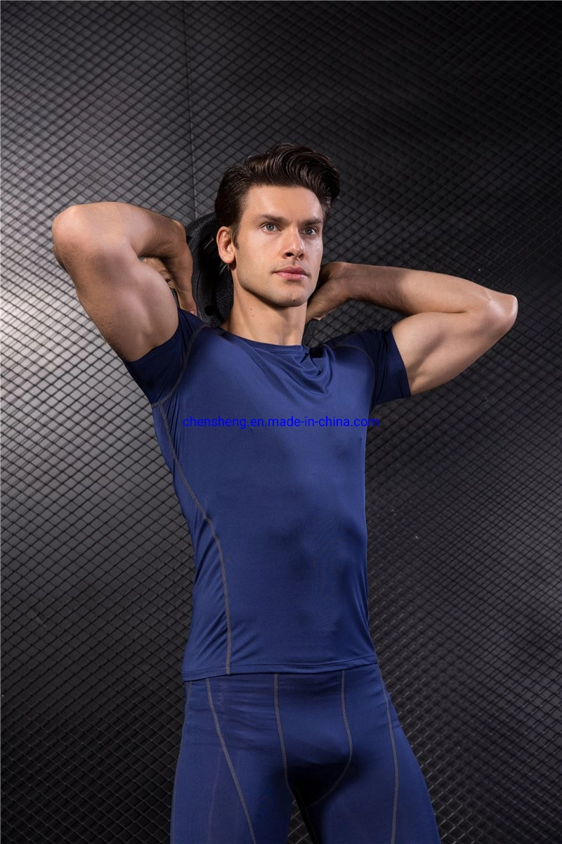 La formación del hombre camisetas hombre camisetas ropa deportiva gimnasio llevar ropa Short-Sleeve camisetas mallas de secado rápido para el hombre