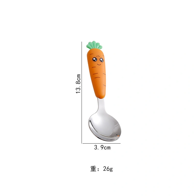 Le radis enfants de qualité alimentaire de la coutellerie en acier inoxydable de carotte cuillère voyage portable de la fourche de couverts définir pour les enfants