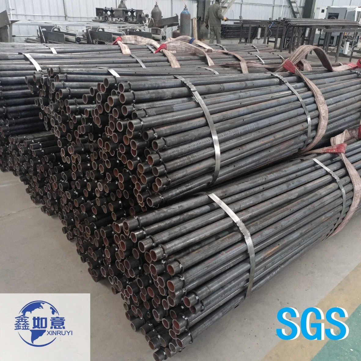 Dz40 Dz50 Dz55 Dz60 Dz65 Dz80 R780 Hot Rolled Alloy Steel NPT Threading API Threading Slotted Steel Pipe Piles for Tunnel Support with Coupling with Sharp Ends