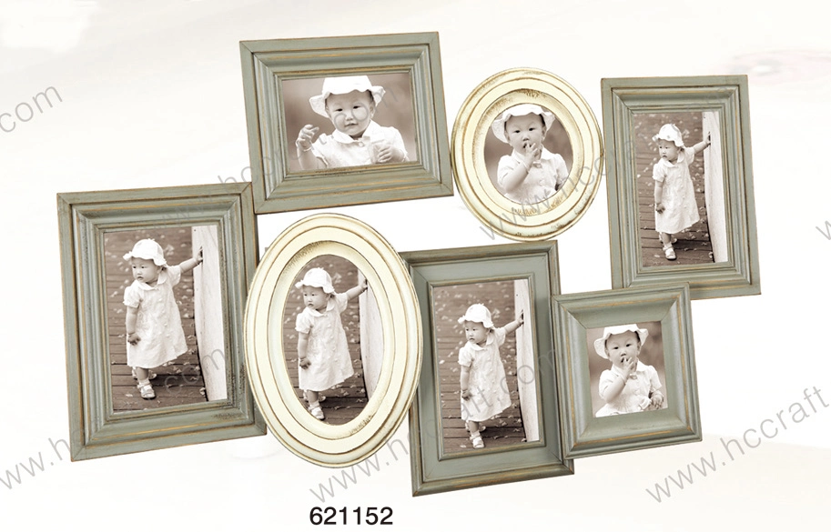 Wooden Antique Collage Photo Frame with Distressing Finish