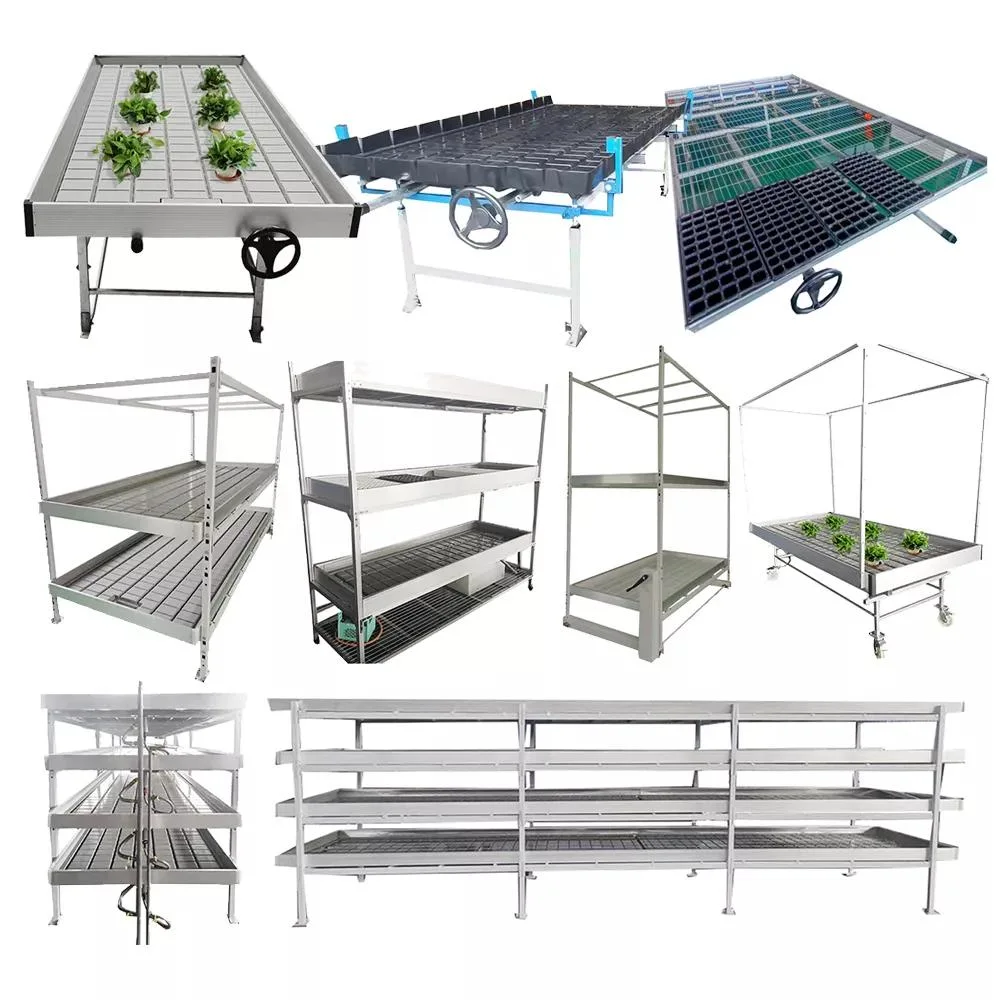 Mobile Soilless Culture Nursery Bed Greenhouse Seedling Growing Systems Equipment Tidal Seedbed