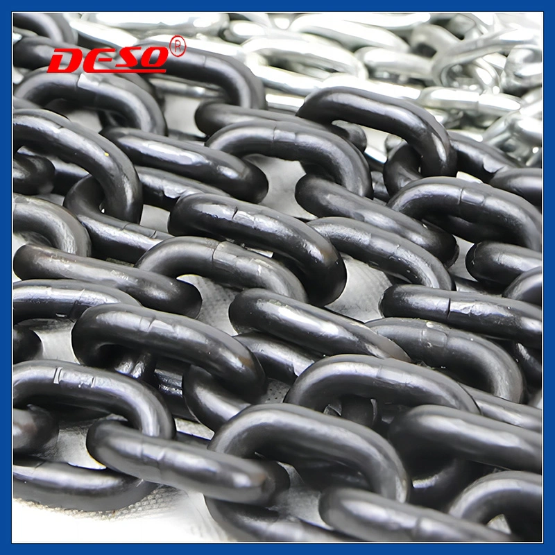 El uso de minería de acero templado Carburized Negro o Color Slef G80 de la cadena de elevación