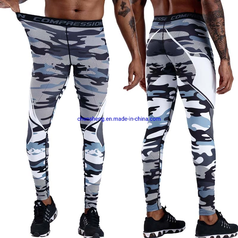 New Men's Running Tights Compression Sport Leggings Gym Fitness Sportswear Run Jogging Pants Men Camouflage Football Trousers