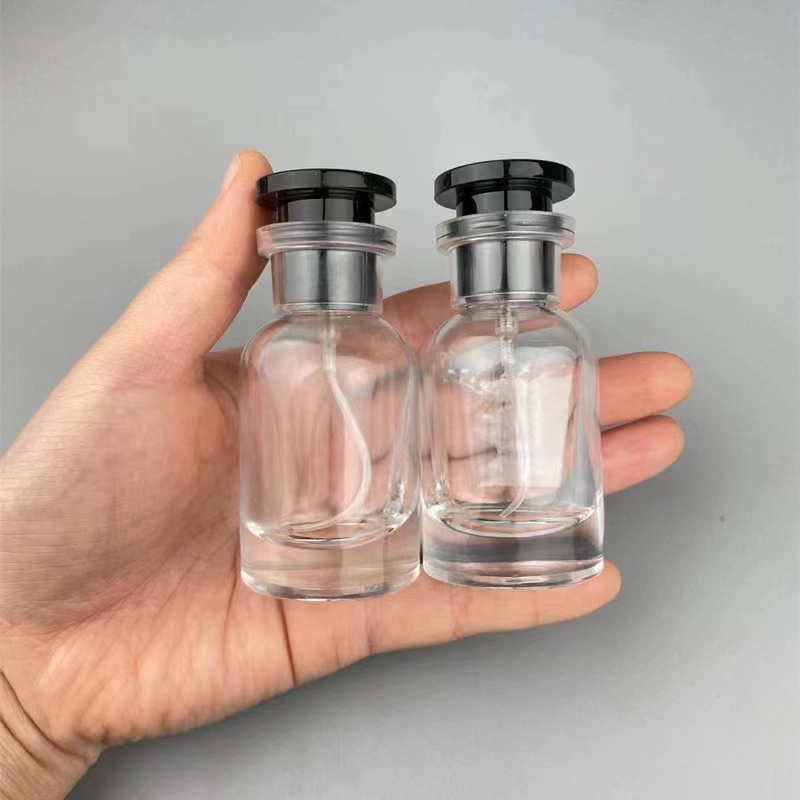 Empty Round Shape Spray Bottles Cylinder Luxury Custom Perfume Glass Bottle