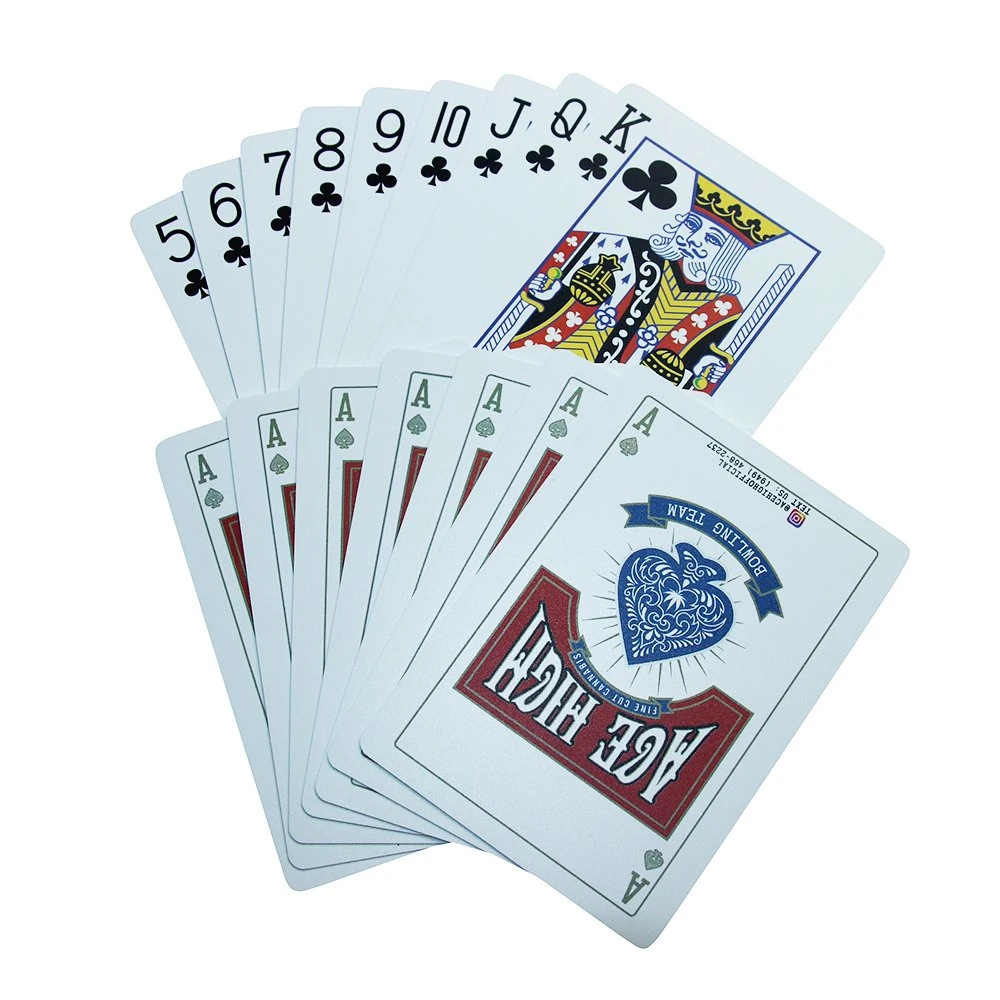 English Double Sided Custom Design Colorful Plastic Printing Poker Playing Cards
