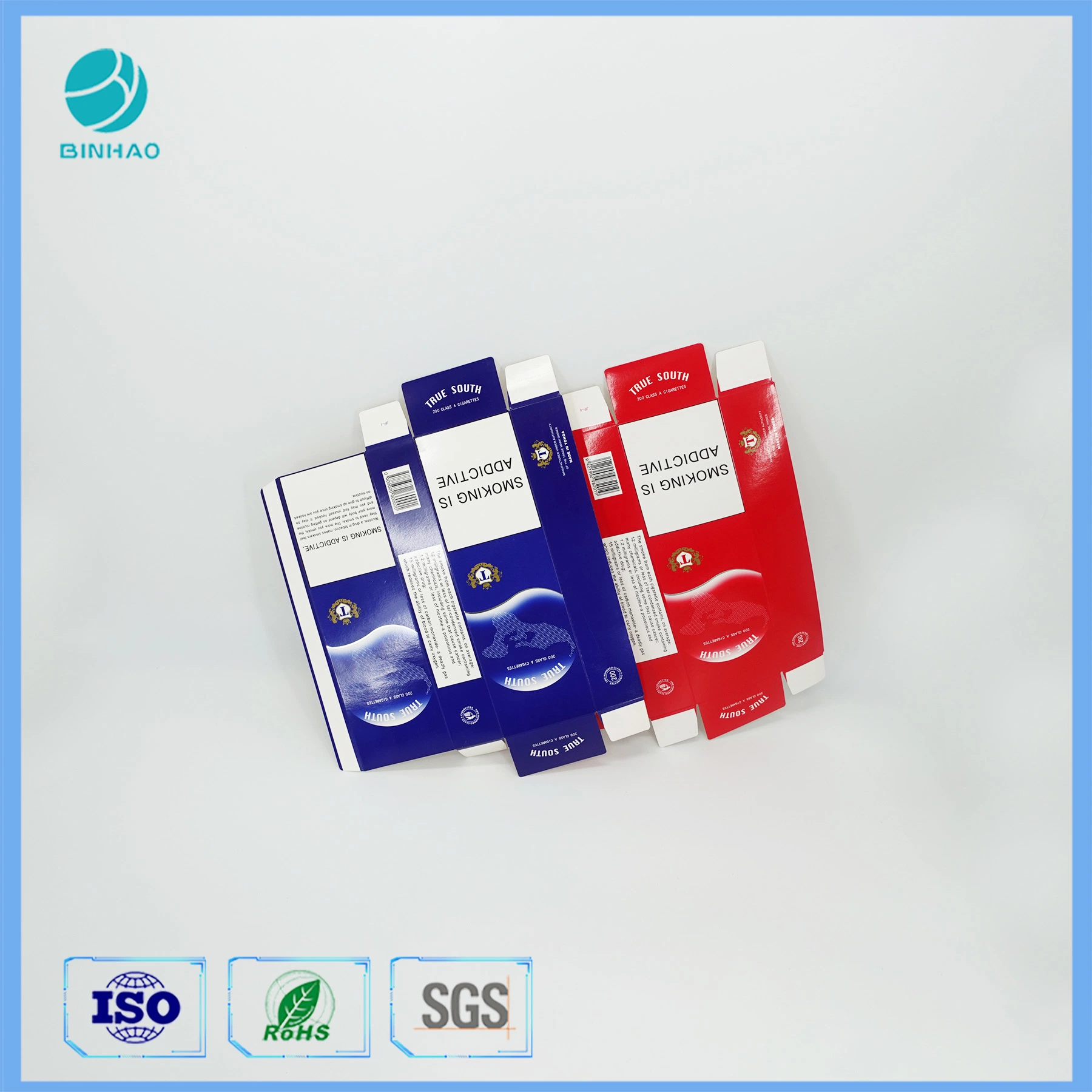 High quality/High cost performance Offset Printing Red Blue Custom Cigarette Cardboard Boxes