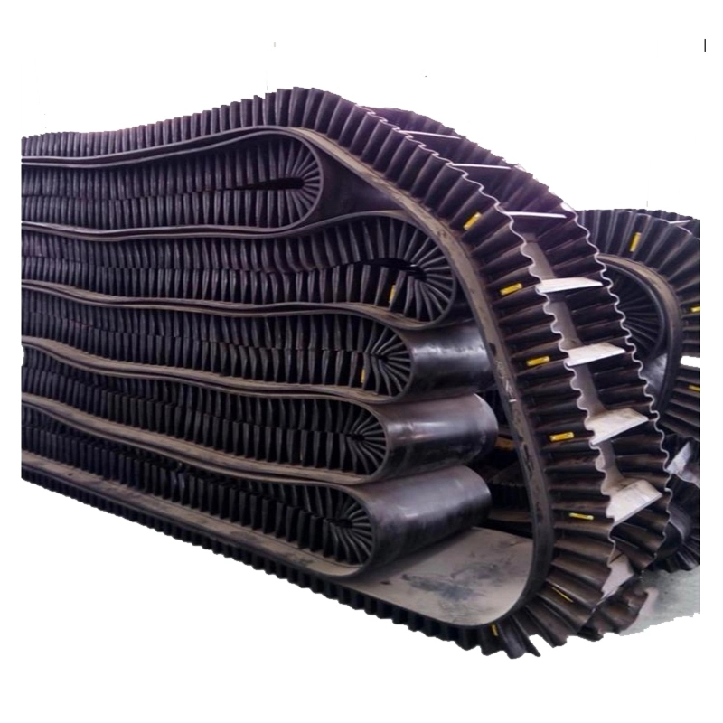 Stone Crusher Dirt Conveyor Belt Rubber Polyester Corrugate Sidewall Cleat Elevator Belt for Crusher