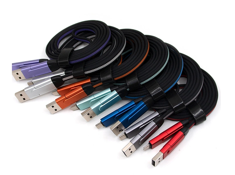 1m/1,5m/2m nylon trenzado PD 60W 3A OTG Tipo C a. Cable USB de carga rápida Micro Ios tipo C