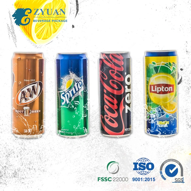 330ml elegante pequeña cantidad de aluminio impreso personalizado Soda Pop pueden bebidas cerveza latas de bebidas