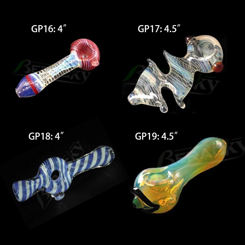 Glass Hand Pipe Spoon Chillums Tornado Stripe Leaf Donut Third Eye Portable Easy Grinder Cigarette Smoke Accessories