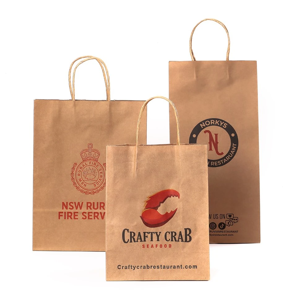 High Quality Kraft Paper Bag for Restaurant Coffee Takeout Food Carrier Bag