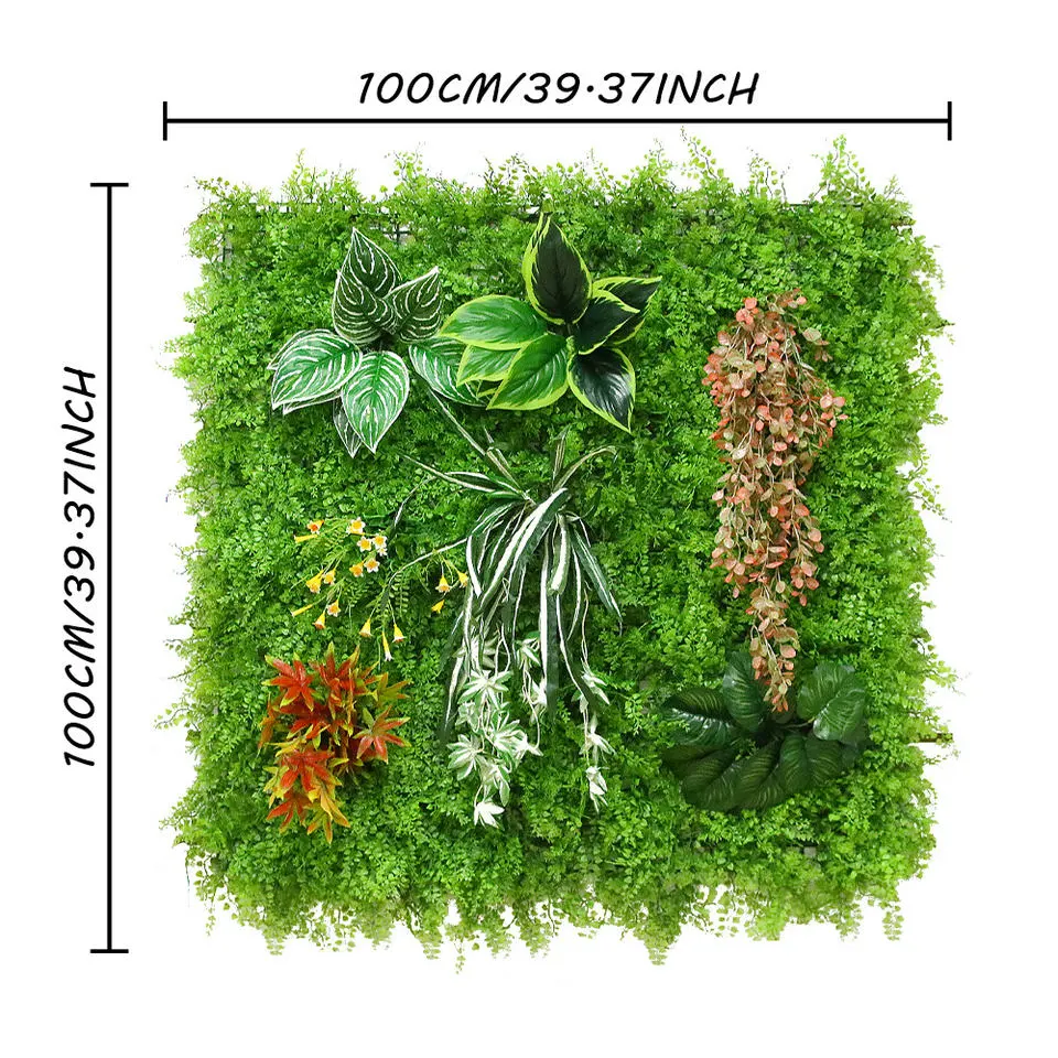 Outdoor Hinterhof Faux Boxwood Green Blatt Panel Topiary Hedge Künstliche Grass Wall für Gartendekor