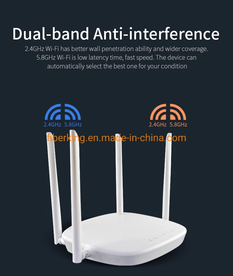 Smart WiFi6 1800Mbps Gigabit Wireless Mesh WiFi6 Router with 4*6dBi External Antennas