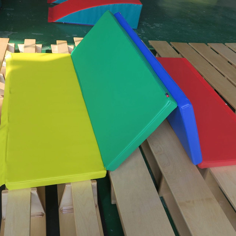 China Indoor Soft 3 Folding Trapezoid Mat Children Gymnastics Product