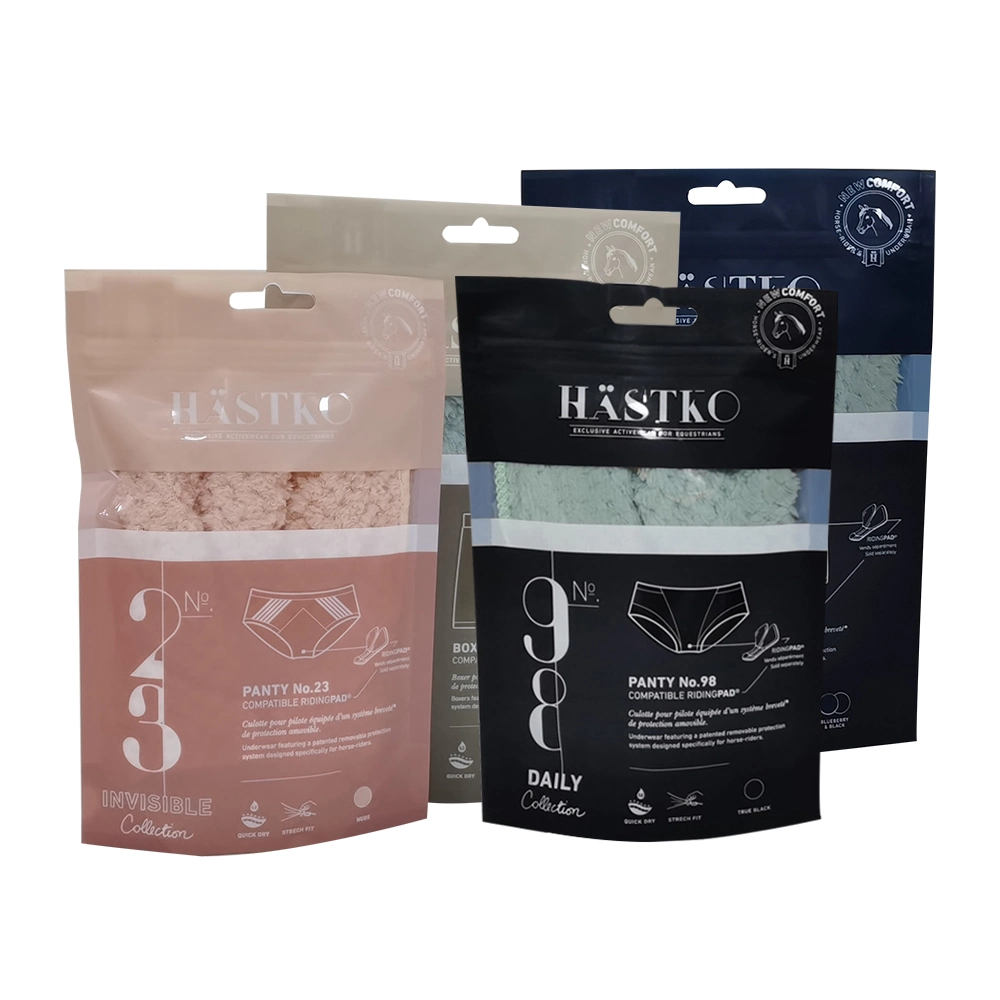 Customized Top Ziplock Zipper Bag Reusable Plastic Packing for Underwear, Towels, Handkerchiefs, Scarves