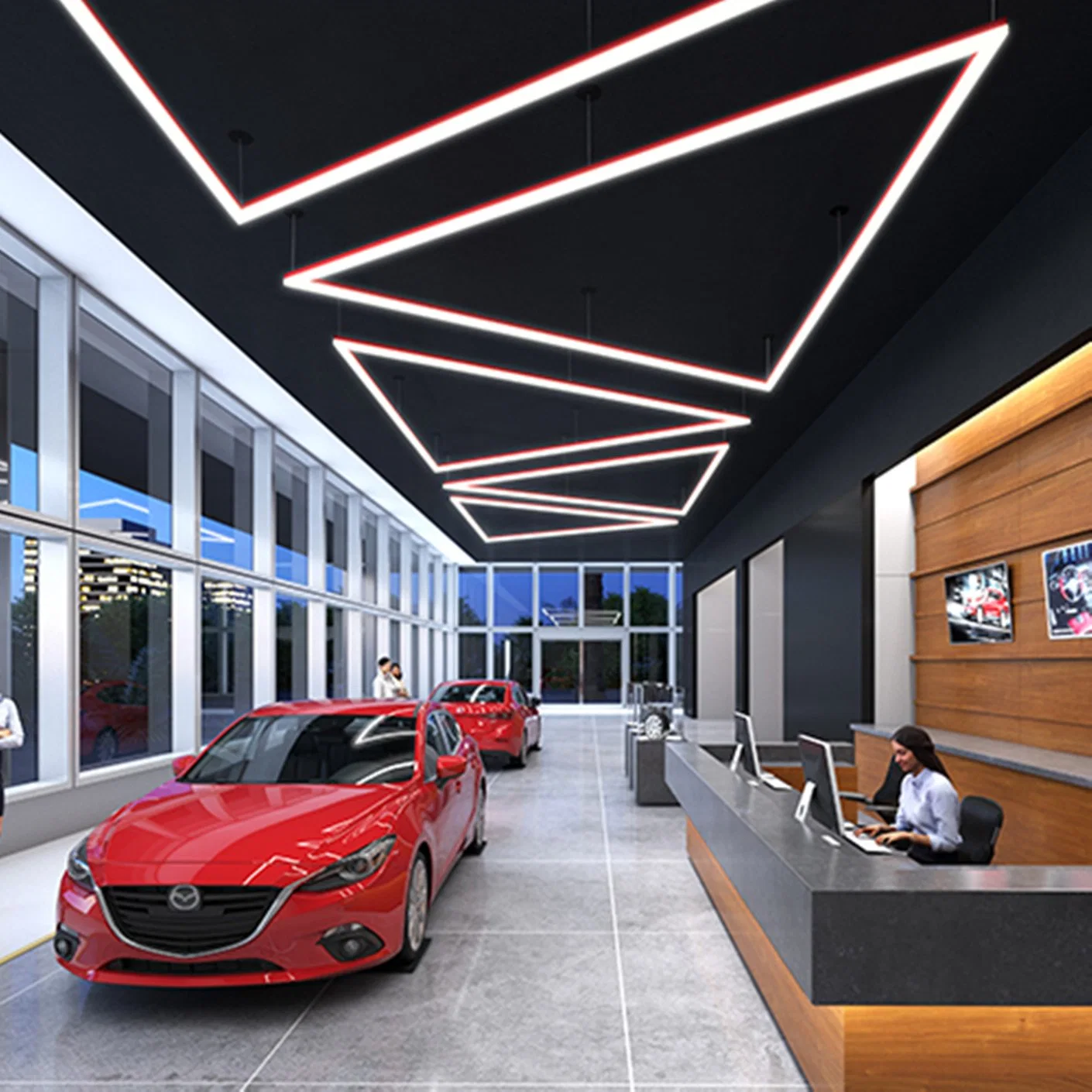 Edificio de la oficina comercial de la barra de LED Flexible accesorio colgante Luz lineal