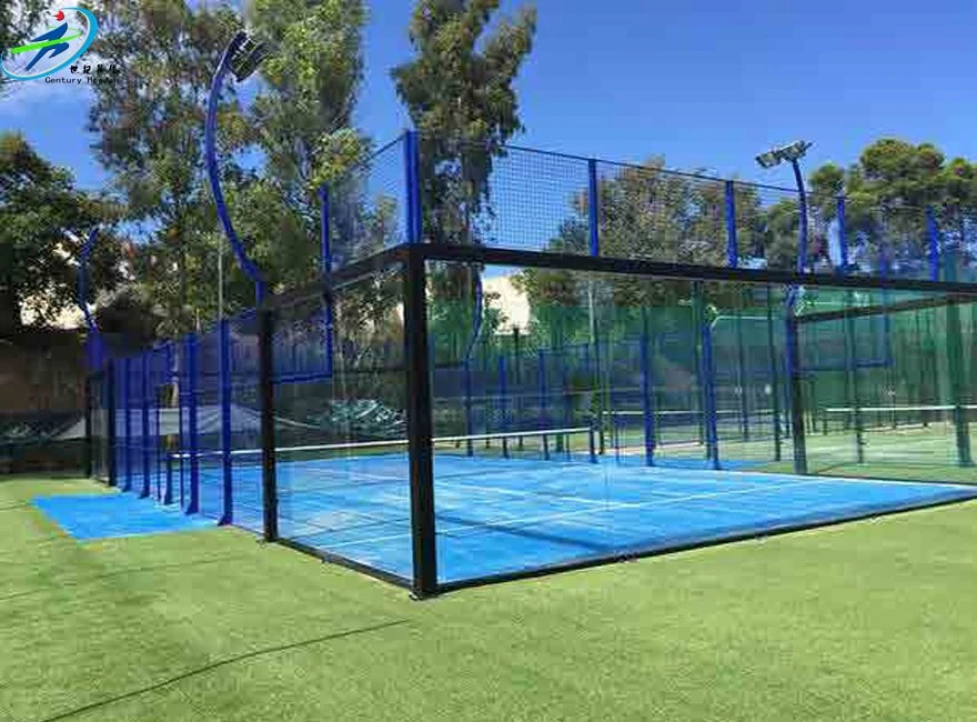 Century Star Nuevo material Cristal templado completo Fram 2023 Nuevo Diseño de pista de tenis de paddle panorámica