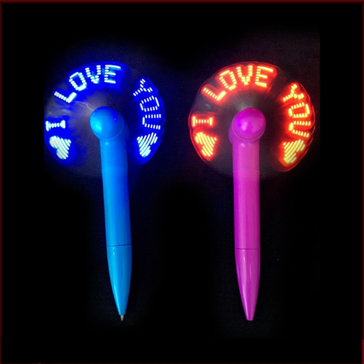 LED Light Custom LED Pen Plastic Mini Fan Pen