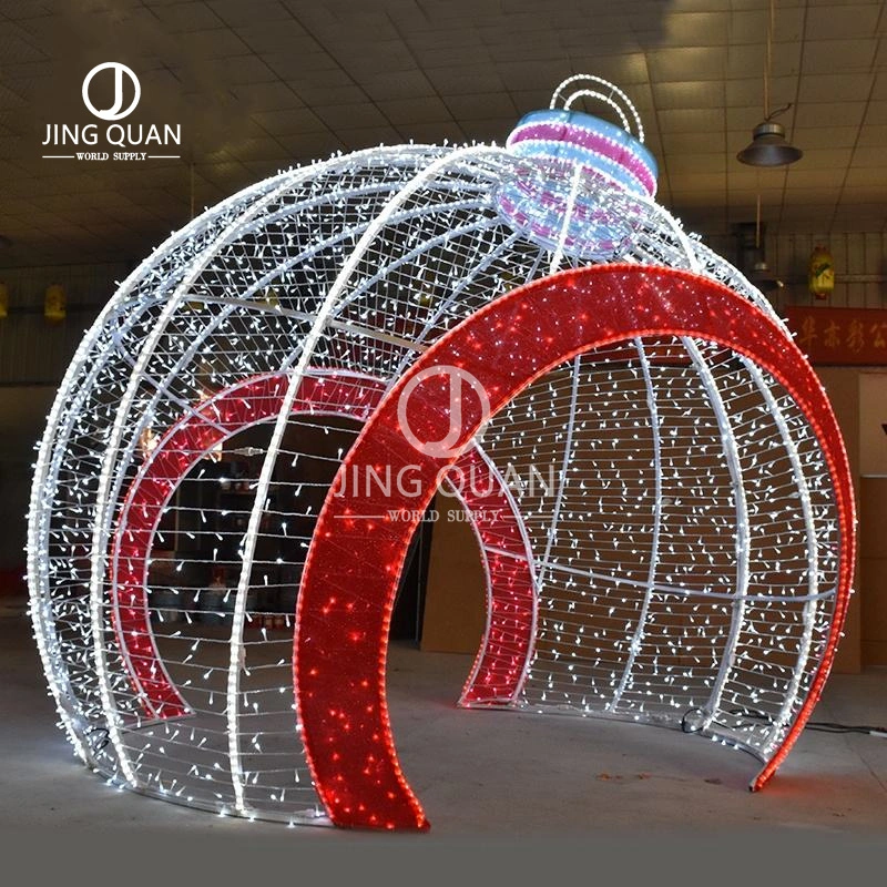 Customizable Colorful Adornment Christmas Beautify Construction Lamps Exquisite Red Arch Balls Light Outdoor Commercial Decorative