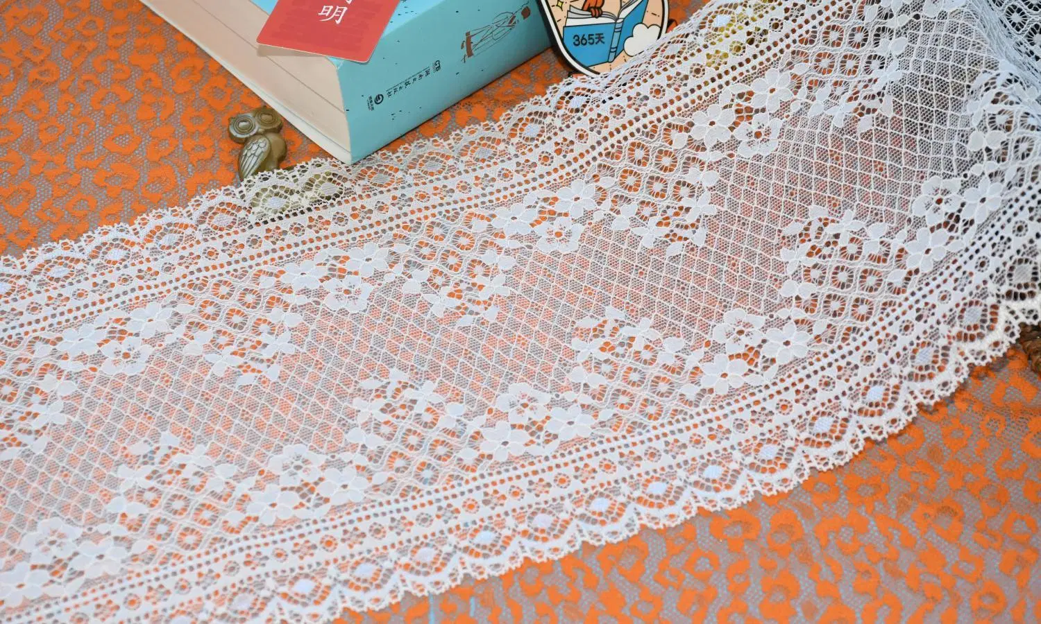 2023 Daoshu Textile Fabric 18cm Nylon Raschel Trim Lace
