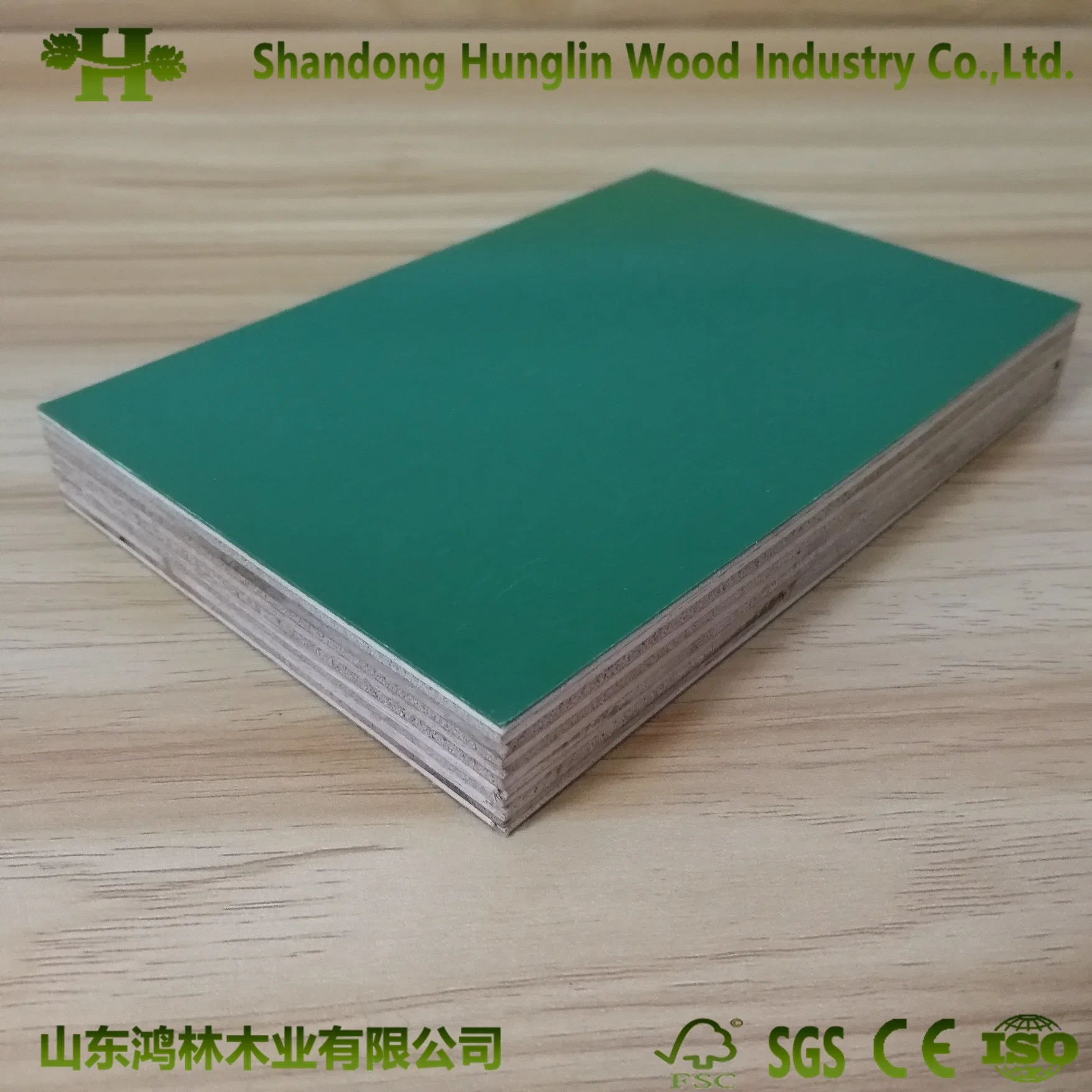 Green Color Anti-Skip PP PVC Plastic Coated Film Faced Plywood Sheets