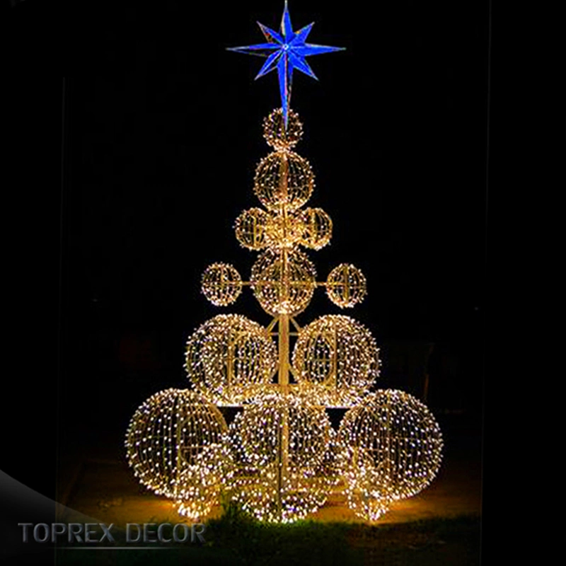 New LED Effect Holiday Event New Year Decor Outdoor Collapsible Christmas Tree with Lights