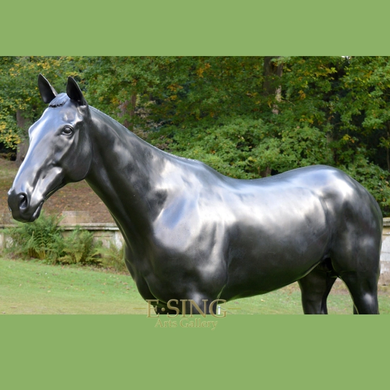 Estatua de caballo de bronce antiguo de tamaño real de animales de jardín al por mayor.